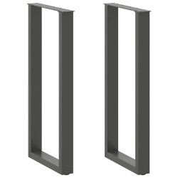 Pés para mesa de bar em formato de u, 2 peças, antracite, 50x(100-101) cm, aço