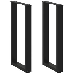 Pés de mesa de bar em forma de u, 2 peças, preto, 50x(90-91) cm, aço