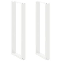 Pés de mesa de bar em forma de u, 2 peças, branco, 40x (110-111) cm, aço