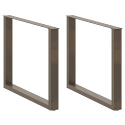 Pés para mesa de jantar em formato de u, 3 peças, aço natural, 100x(72-73) cm, aço