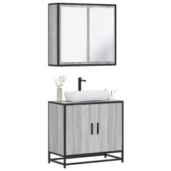 2 Pcs conjunto móveis wc derivados de madeira sonoma cinza
