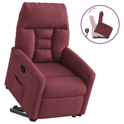 Poltrona reclinável elevatória tecido vermelho tinto
