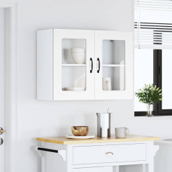 Armário de parede de cozinha porta vidro kalmar branca