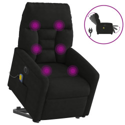 Poltrona de massagens elétrica elevatória microfibra preto