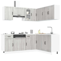 11 Peças armário de cozinha conjunto lucca cinza sonoma