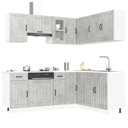 11 Peças armário de cozinha conjunto lucca concreto cinza