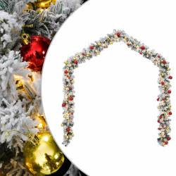 Grinalda de natal com enfeites e luzes LED 20 m PVC verde