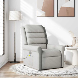 Cadeira de massagem reclinável tecido cinzento