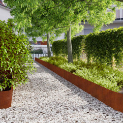Orlas de relva 20 pcs 25x103 cm aço resistente à intemperização