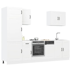 7 Peças armário de cozinha conjunto kalmar branco