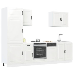 7 Peças armário de cozinha conjunto kalmar branco brilhante