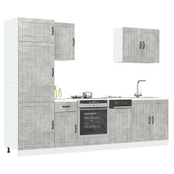 7 Peças armário de cozinha conjunto lucca cinzento cimento