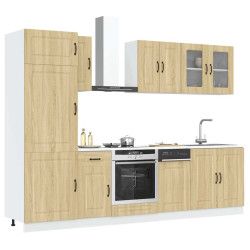 8 Peças armário de cozinha conjunto kalmar sonoma carvalho
