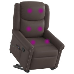 Poltrona massagens reclinável elevatória couro artificial