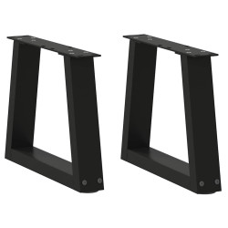 Pés para mesa de centro em v 2 peças preto 30x(30-31,3) cm aço