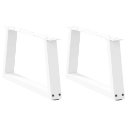 Pés para mesa de centro em v 2 peças branco 50x(30-31,3) cm aço