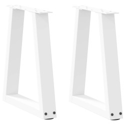 Pés para mesa de centro em v 2 peças branco 28x(42-43,3) cm aço