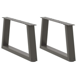 Pés para mesa de centro em v, 2 peças, antracite, 60x(30-31,3) cm, aço