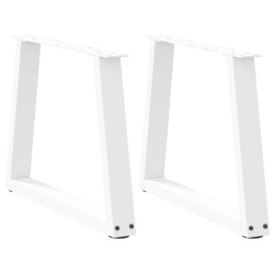 Pés para mesa de centro em v 2 peças branco 70x(42-43,3) cm aço