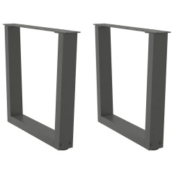 Pés para mesa de centro em forma de v, 2 peças, antracite, 50x (42-43,3) cm, aço