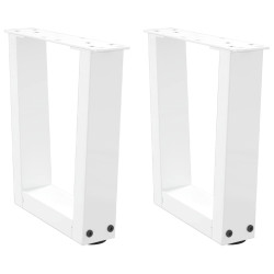 Pés para mesa de centro em v, 2 peças, branco, 40x(30-31,3) cm, aço