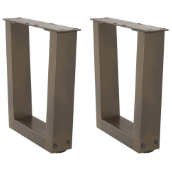 Pés para mesa de centro em formato de v, 2 peças, aço natural, 40x(30-31,3) cm, aço