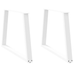 Pés para mesa de jantar em v, 2 peças, branco, 100x(72-73,3) cm, aço