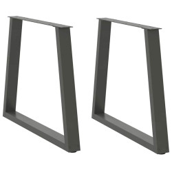 Pés para mesa de jantar em v 2 peças antracite 80x(72-73,3) cm aço