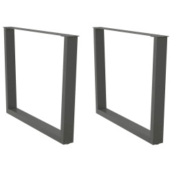 Pés para mesa de jantar em forma de v, 2 peças, antracite, 100x(72-73,3) cm, aço