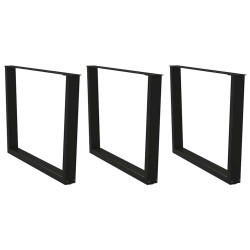 Pernas para mesa de jantar em v 3 peças, pretas, 100x(72-73,3) cm, aço