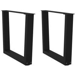 Pés para mesa de centro em v 2 peças preto 60x(42-43,3) cm aço