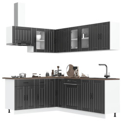 11 Peças armário de cozinha conjunto lucca preto