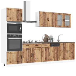 7 Peças armário de cozinha conjunto kalmar madeira velha