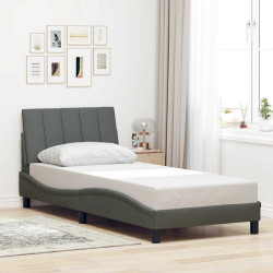 Estrutura de cama sem colchão hanko 90x200 cm tecido cinzento-escuro