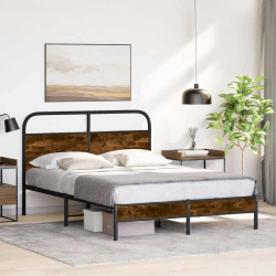 Estrutura de cama 135x190 cm derivados madeira carvalho fumado