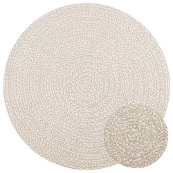 Tapete zizur creme ø 120 cm aspeto de juta interior e exterior