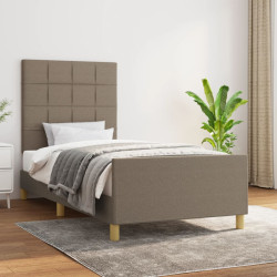 Estrutura de cama sem colchão 80x200 cm tecido cinzento