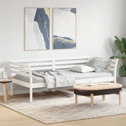 Cama dia sem colchão branco 100x200 cm pinho de madeira maciça