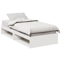 Cama dia sem colchão branco 100x200 cm pinho de madeira maciça