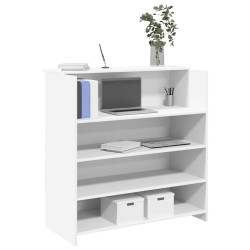 Balcão de recepção branco 100x50x103,5 cm madeira projetada