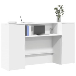 Balcão de recepção branco 180x50x103,5 cm madeira projetada