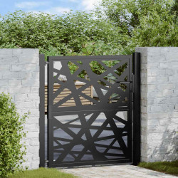 Portão de jardim 100x100 cm design de luz em aço preto