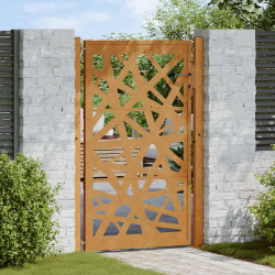 Portão de jardim 100x150 cm em aço resistente às intempéries com design leve