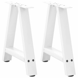 Pés para mesa de centro em formato a, 2 peças, branco, 50x (42-43) cm, aço