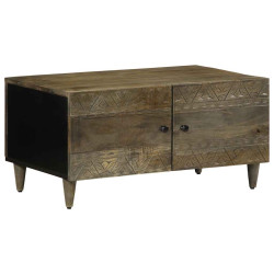 Mesa centro cinzento claro 80x50x40 cm madeira mangueira maciça