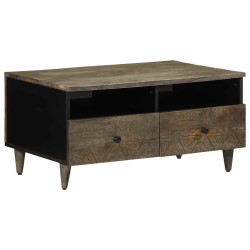 Mesa centro cinzento claro 80x54x40 cm madeira mangueira maciça