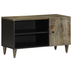 Móvel TV cinzento claro 80x31,5x46 cm madeira mangueira maciça