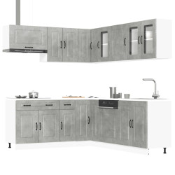 11 Peças armário de cozinha conjunto kalmar concreto cinza
