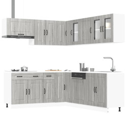 11 Peças armário de cozinha conjunto kalmar cinza sonoma