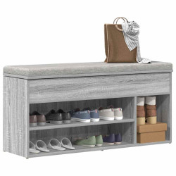 Banco sapateira 102x30,5x45cm derivados madeira cinzento sonoma